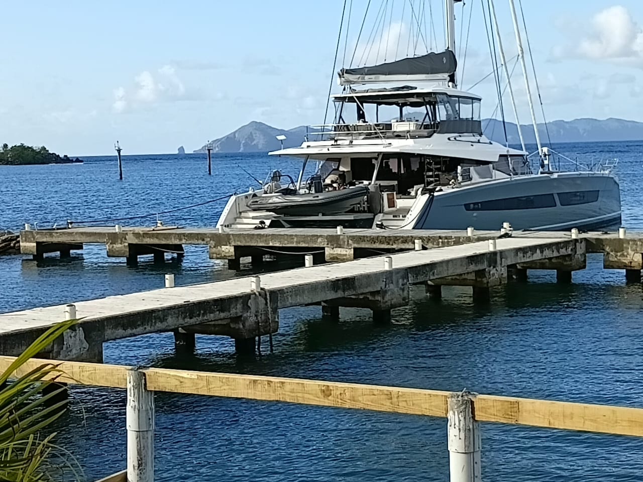 Yacht alongside at Point Bay Marina in St Vincent